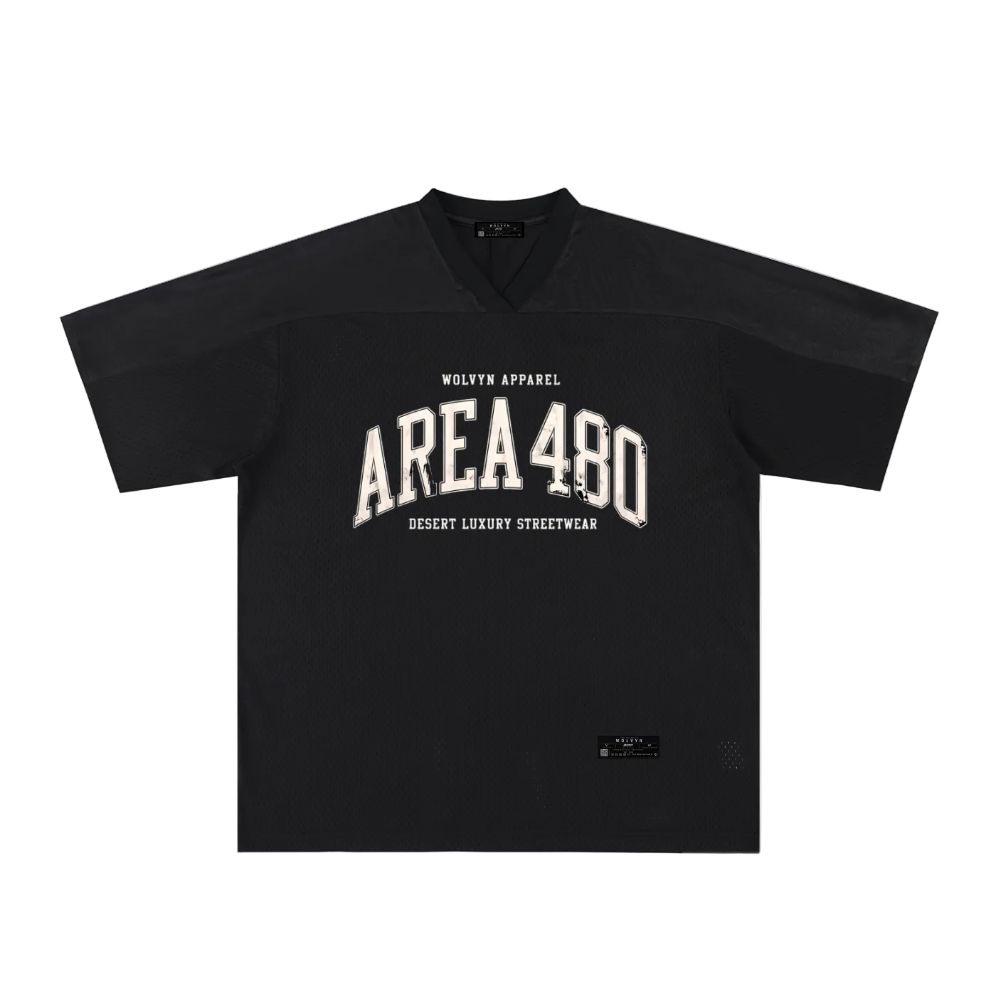 Wolvyn Apparel 'Area 480' Oversized Mesh V-Neck Soccer Jersey