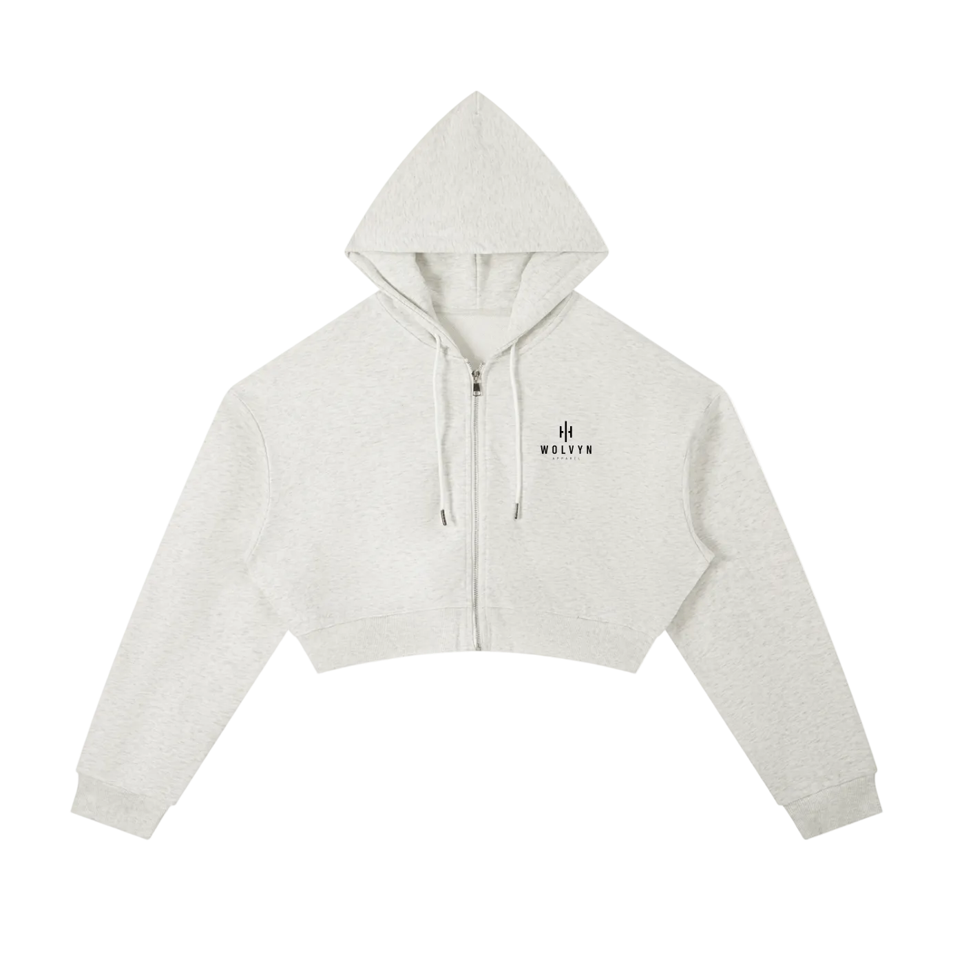Wolvyn Apparel Essential Cropped Zip-Up Hoodie