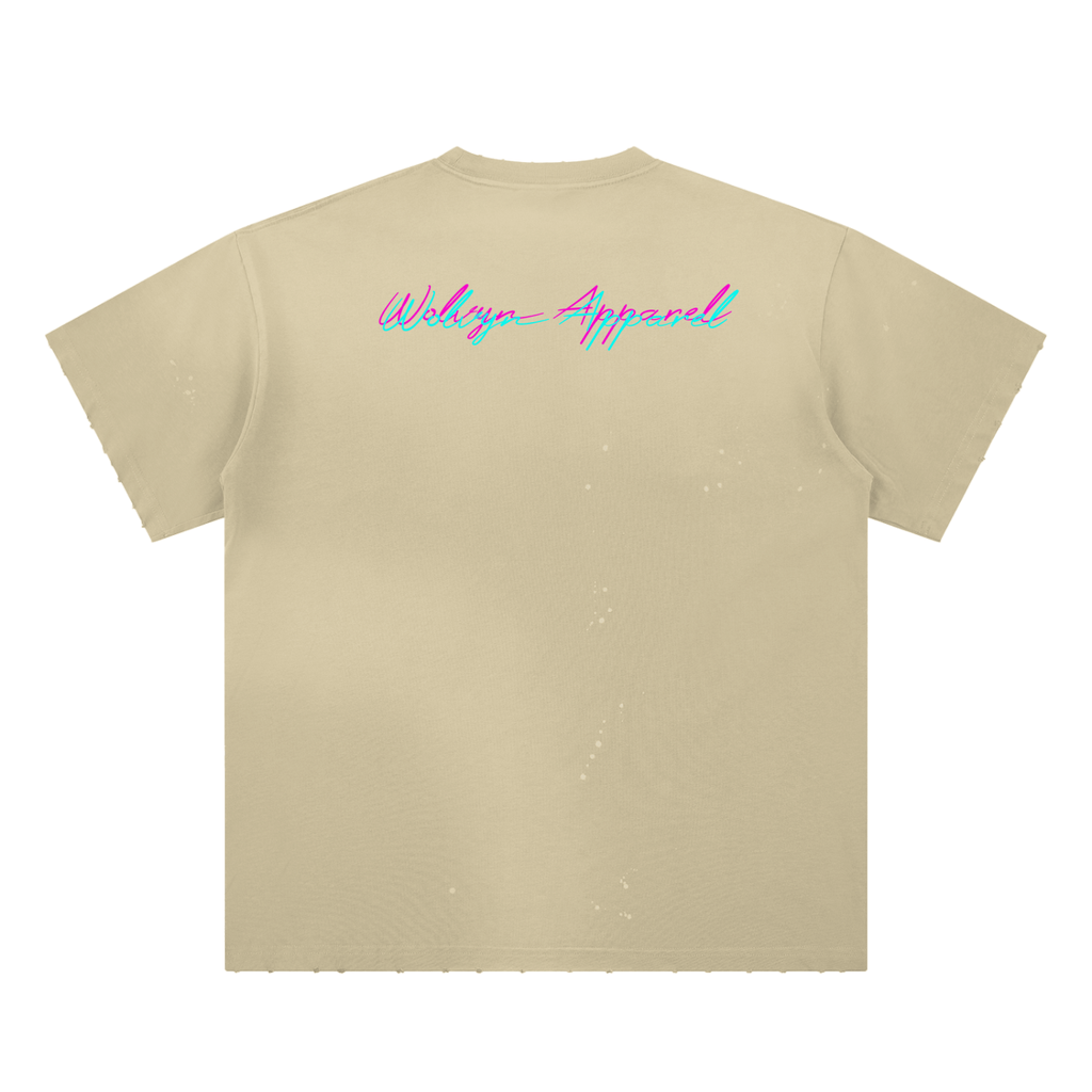 Hand - Frayed Sunfade Paint Splatter T-Shirt - Wolvyn Apparel