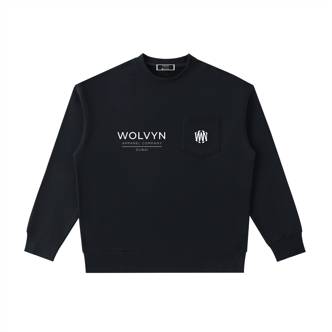 Heavyweight Patch Pocket Crewneck Sweatshirt - Wolvyn Apparel