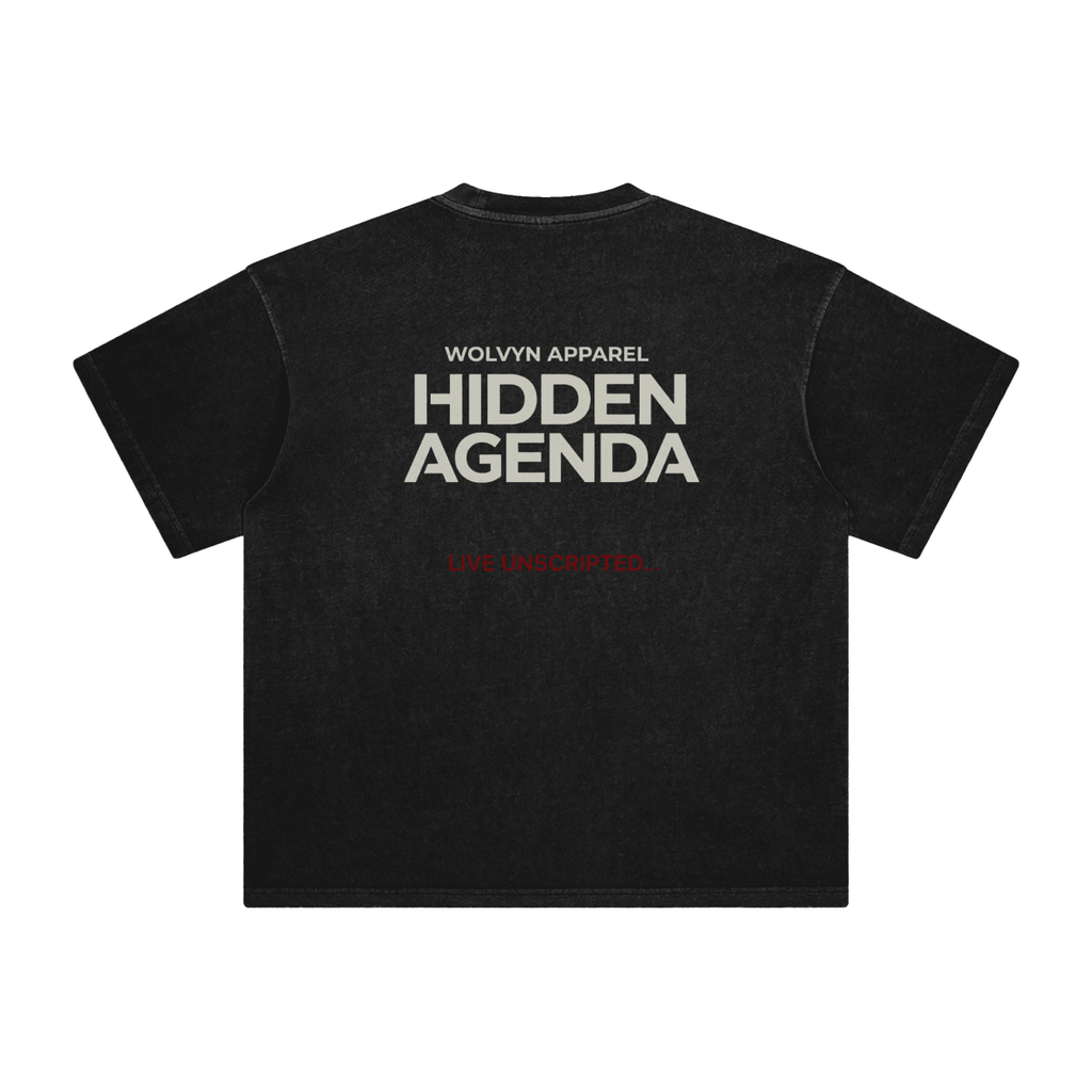 Hidden Agenda by Wolvyn Apparel Enzyme Washed T-Shirt - Wolvyn Apparel