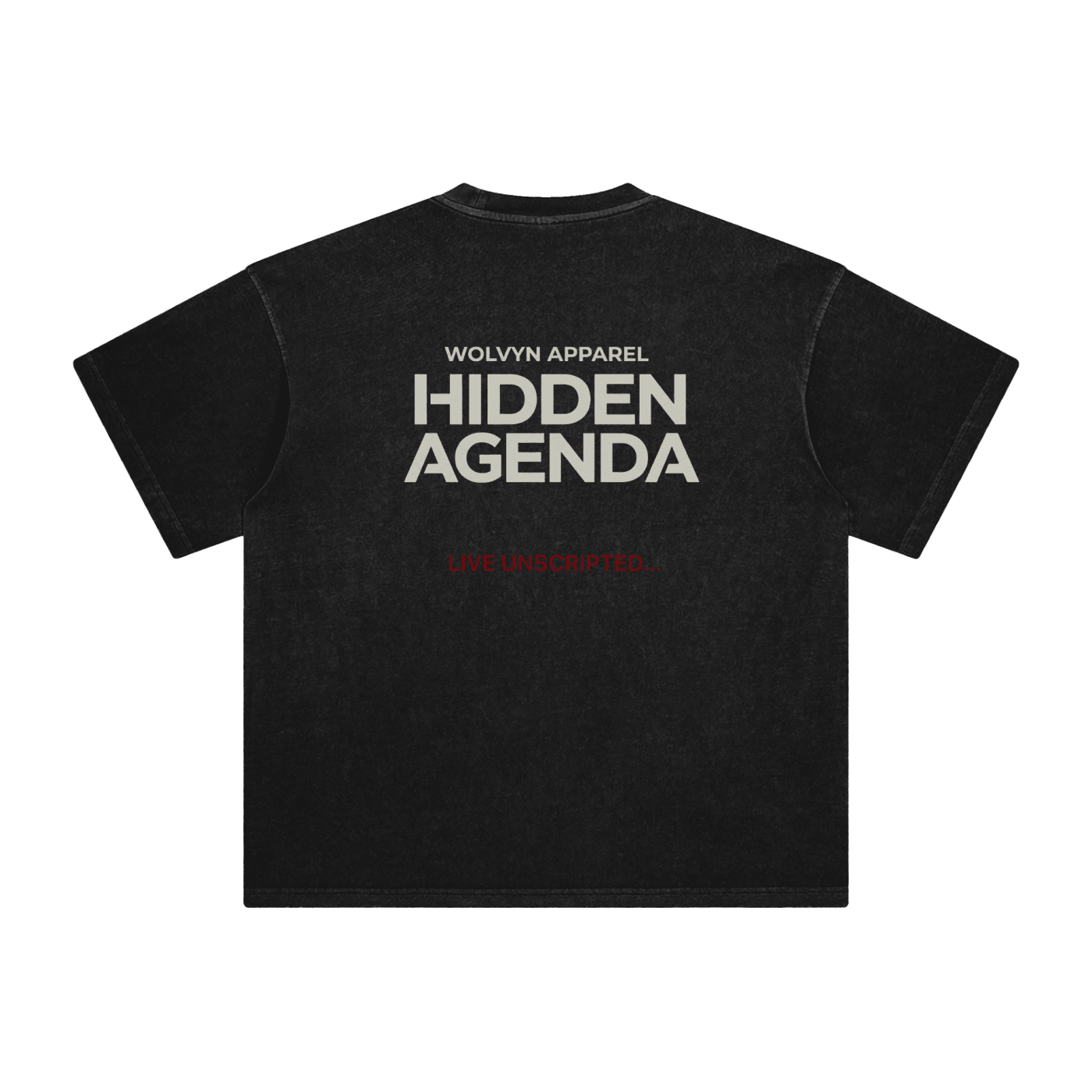 Hidden Agenda by Wolvyn Apparel Enzyme Washed T-Shirt - Wolvyn Apparel