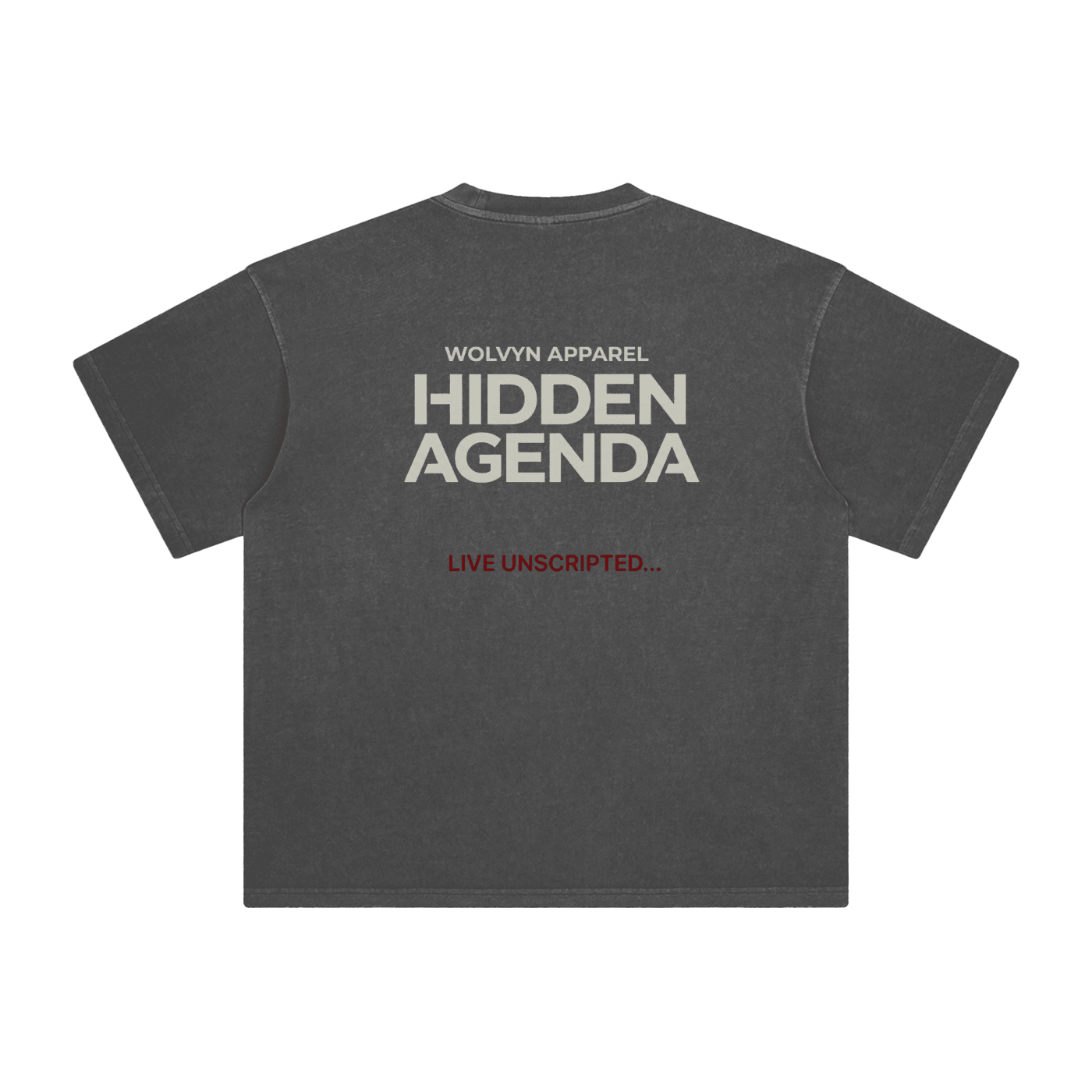 Hidden Agenda by Wolvyn Apparel Enzyme Washed T-Shirt - Wolvyn Apparel