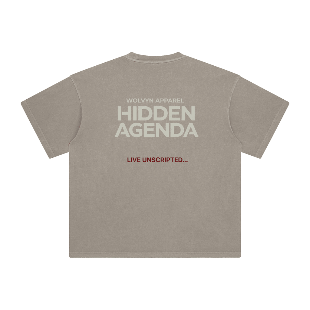 Hidden Agenda by Wolvyn Apparel Enzyme Washed T-Shirt - Wolvyn Apparel