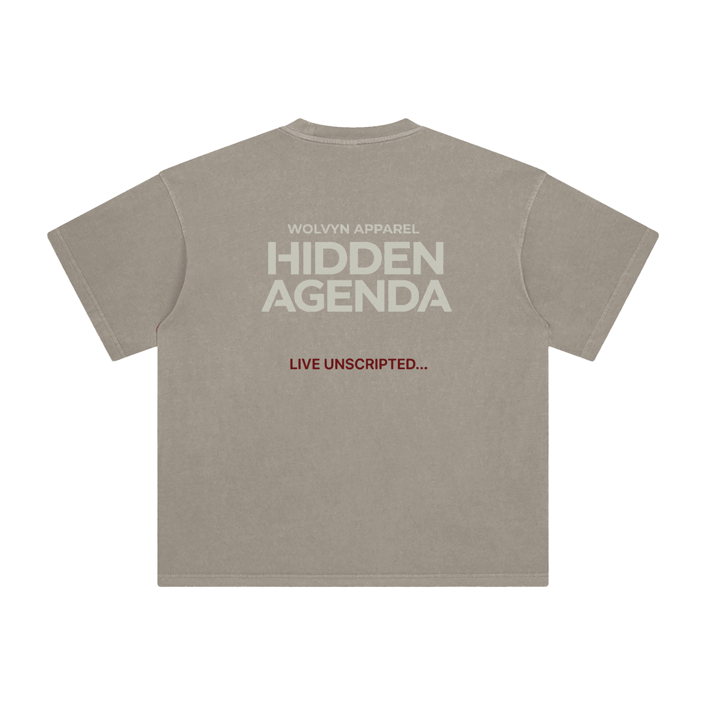 Hidden Agenda by Wolvyn Apparel Enzyme Washed T-Shirt - Wolvyn Apparel