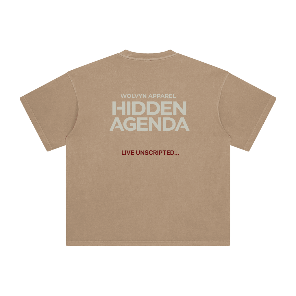 Hidden Agenda by Wolvyn Apparel Enzyme Washed T-Shirt - Wolvyn Apparel