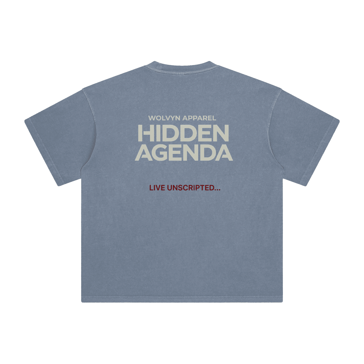 Hidden Agenda by Wolvyn Apparel Enzyme Washed T-Shirt - Wolvyn Apparel