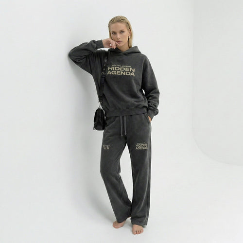 Hidden Agenda by Wolvyn Apparel Frayed Enzyme Washed Fleece Hoodie - Wolvyn Apparel