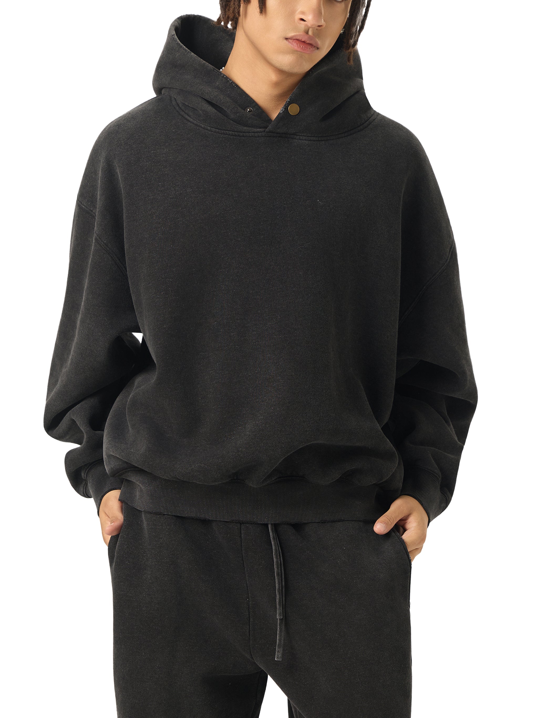 Hidden Agenda by Wolvyn Apparel Frayed Enzyme Washed Fleece Hoodie - Wolvyn Apparel