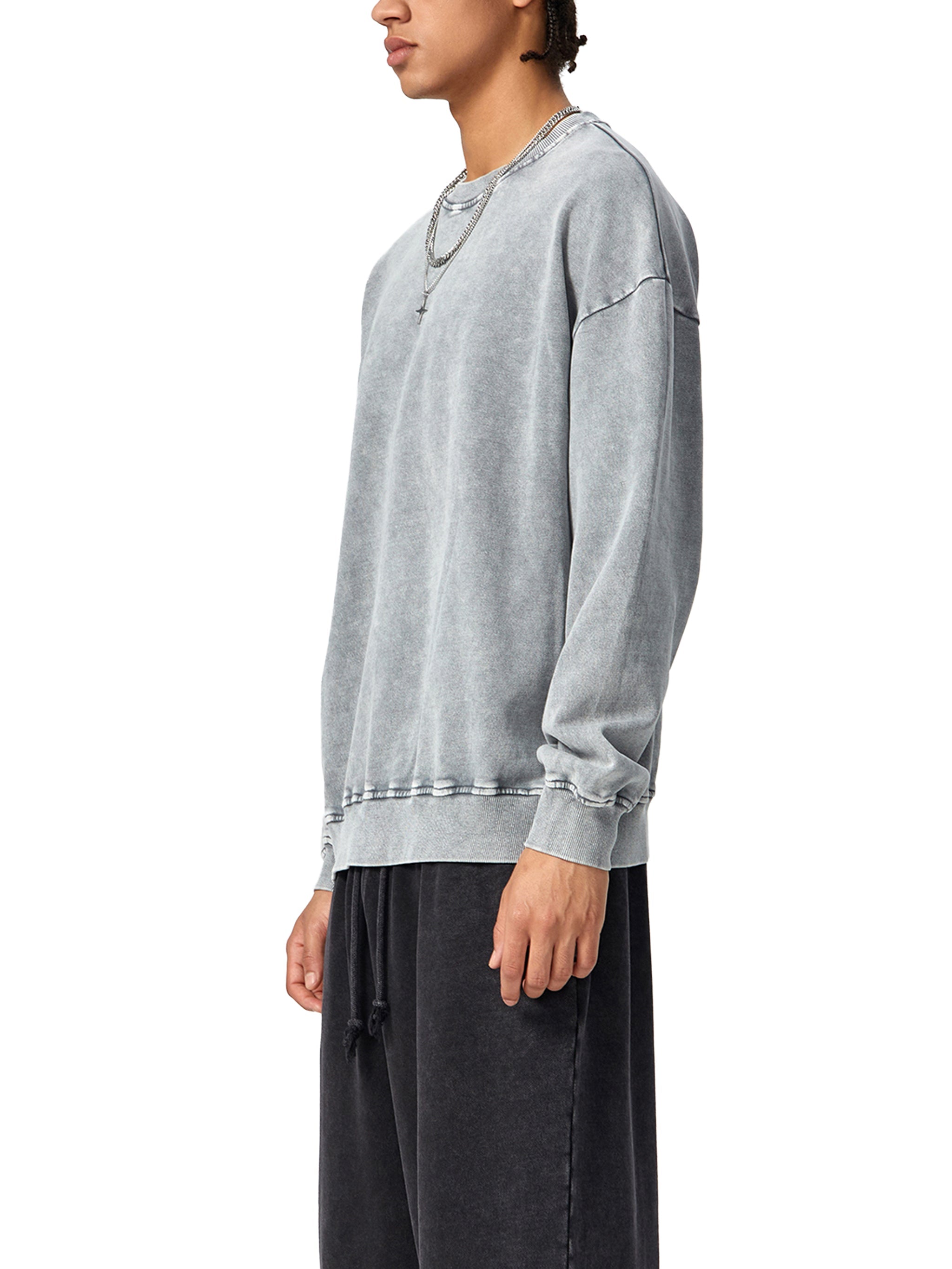 Hidden Agenda by Wolvyn Apparel "Redacted" Snow Washed Oversized Sweatshirt - Wolvyn Apparel