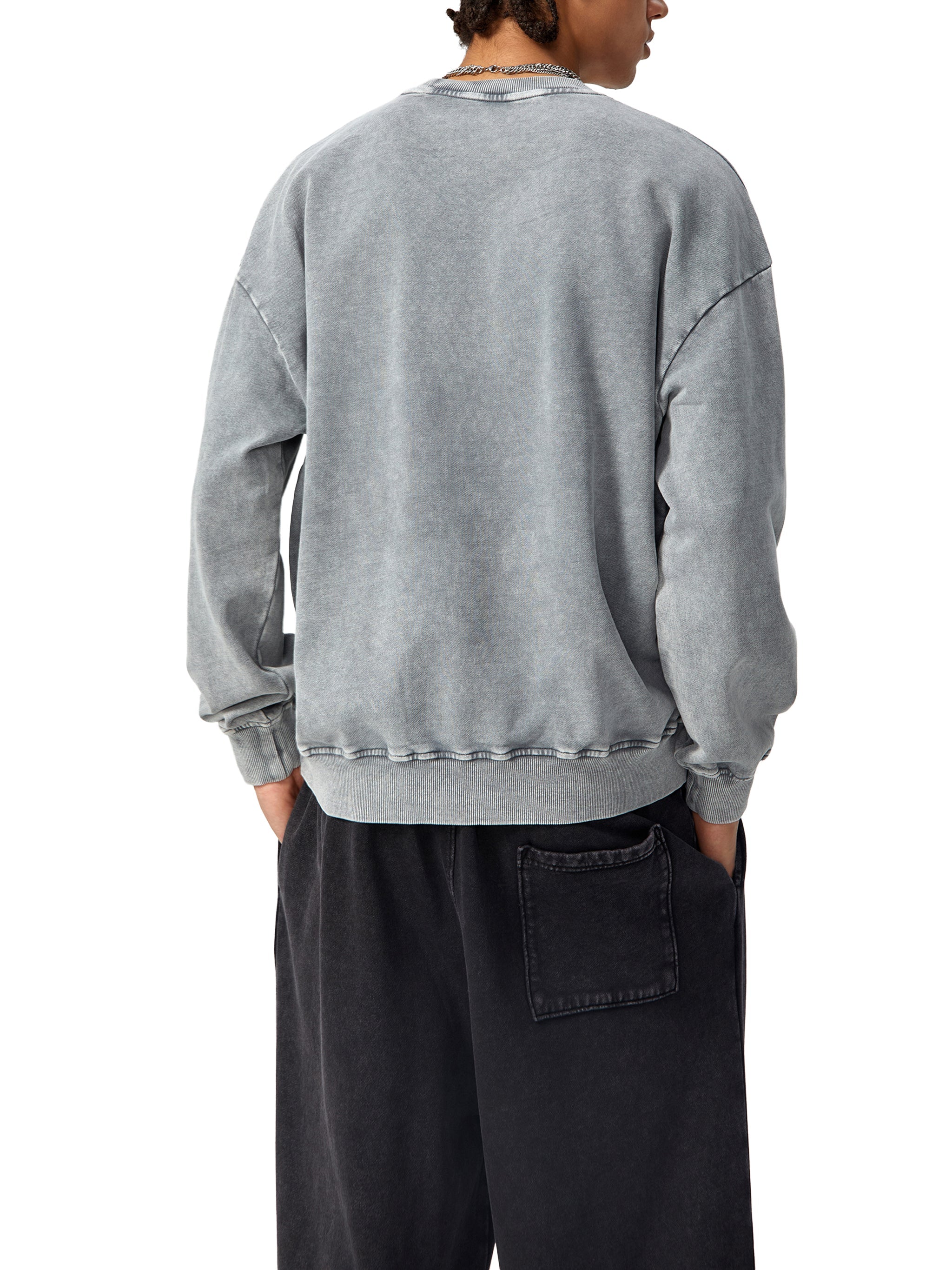 Hidden Agenda by Wolvyn Apparel "Redacted" Snow Washed Oversized Sweatshirt - Wolvyn Apparel