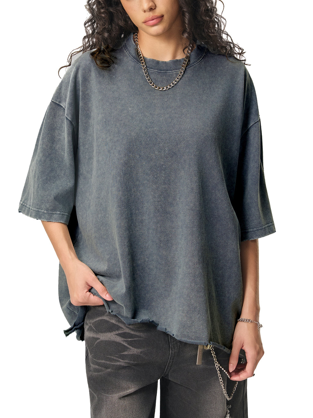 Hidden Agenda by Wolvyn Snow Wash Raw - Hem Boxy T-shirt - Wolvyn Apparel