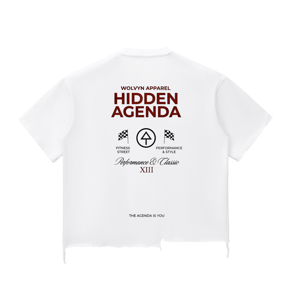 Hidden Agenda by Wolvyn Snow Wash Raw - Hem Boxy T-shirt - Wolvyn Apparel