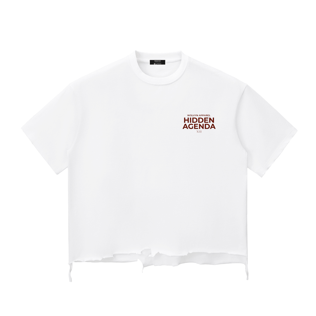 Hidden Agenda by Wolvyn Snow Wash Raw - Hem Boxy T-shirt - Wolvyn Apparel