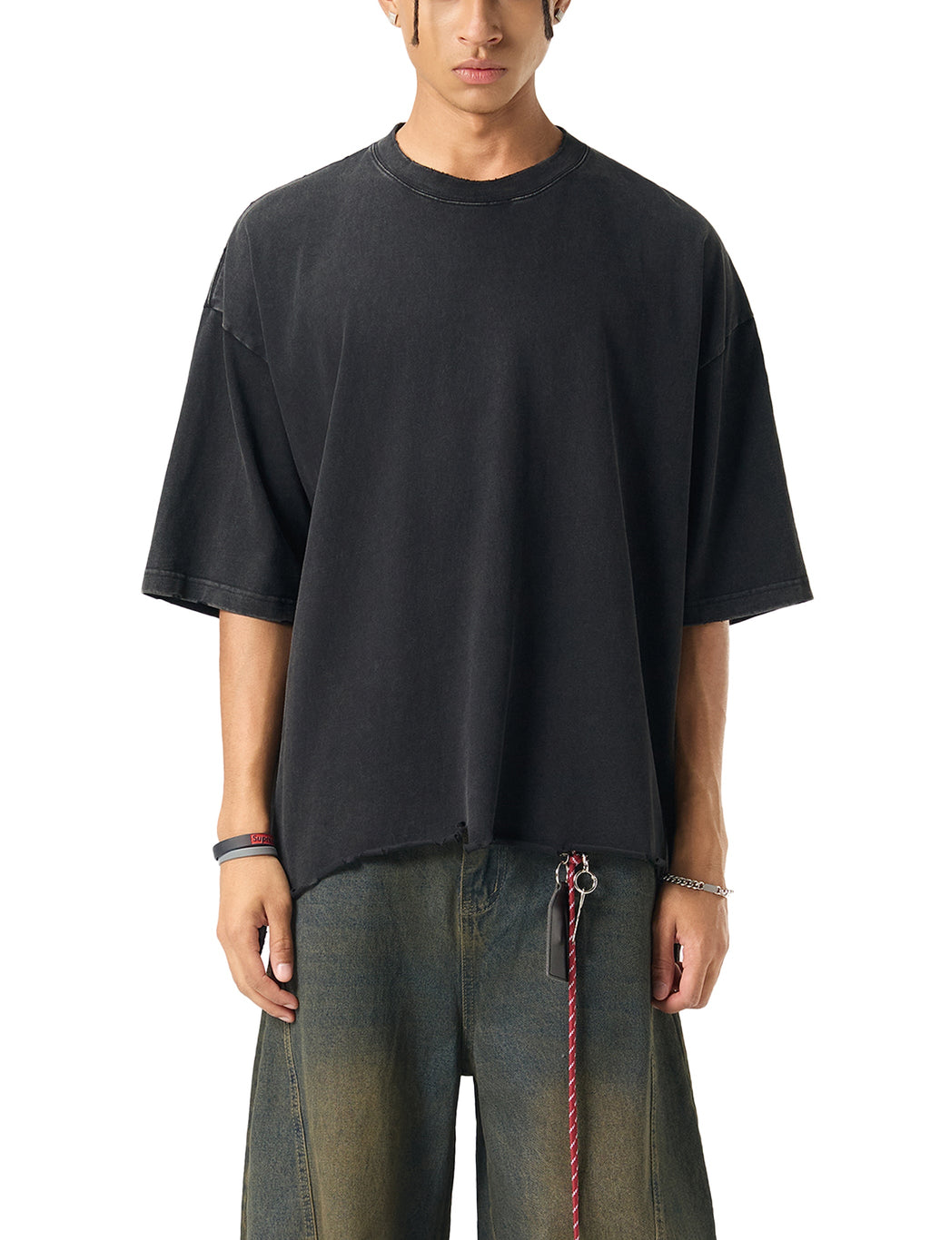 Hidden Agenda by Wolvyn Snow Wash Raw - Hem Boxy T-shirt - Wolvyn Apparel
