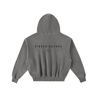 Hidden Agenda Frayed Enzyme Washed Fleece Hoodie - Wolvyn Apparel