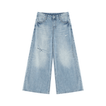 Hidden Agenda Women's Vintage Wash Distressed Wide Leg Jeans - Wolvyn Apparel