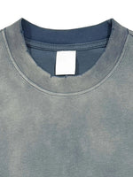 T-shirt neckline close-up of the Phoenix Nights Hand-Frayed Sunfade design; back neck tag visible