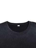 Wolvyn Apparel Curated Collection Vintage Washed Hand-Frayed T-shirt, black crew-neck