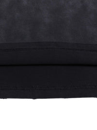 Tshirt Wolvyn Apparel Curated Collection fabric close-up in black with visible stitching