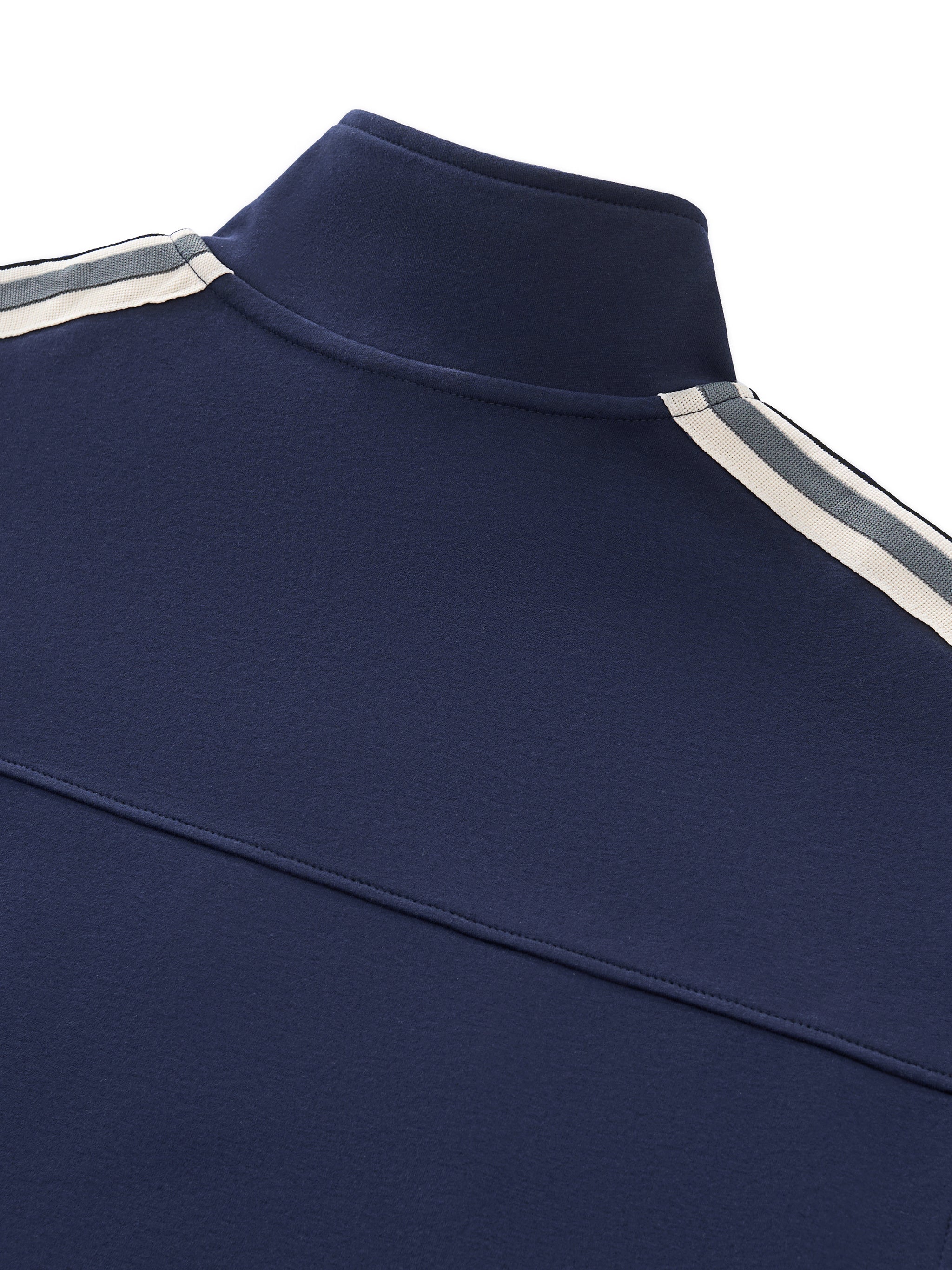 Wolvyn Apparel "Area 480" Contrast Side-Stripe Stand Collar  Jacket
