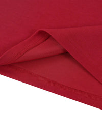 Wolvyn Apparel Women's Color Block Cropped Tank Top in red knit fabric with hem stitching