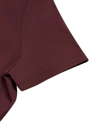Bodysuit Wolvyn Apparel burgundy short-sleeve romper sleeve with stitched hem