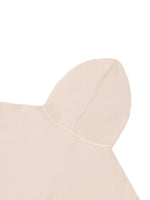 Hoodie beige mineral-wash, unisex short sleeve.