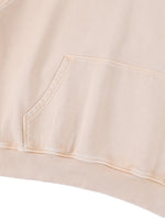 Hoodie in beige mineral-wash with front pocket