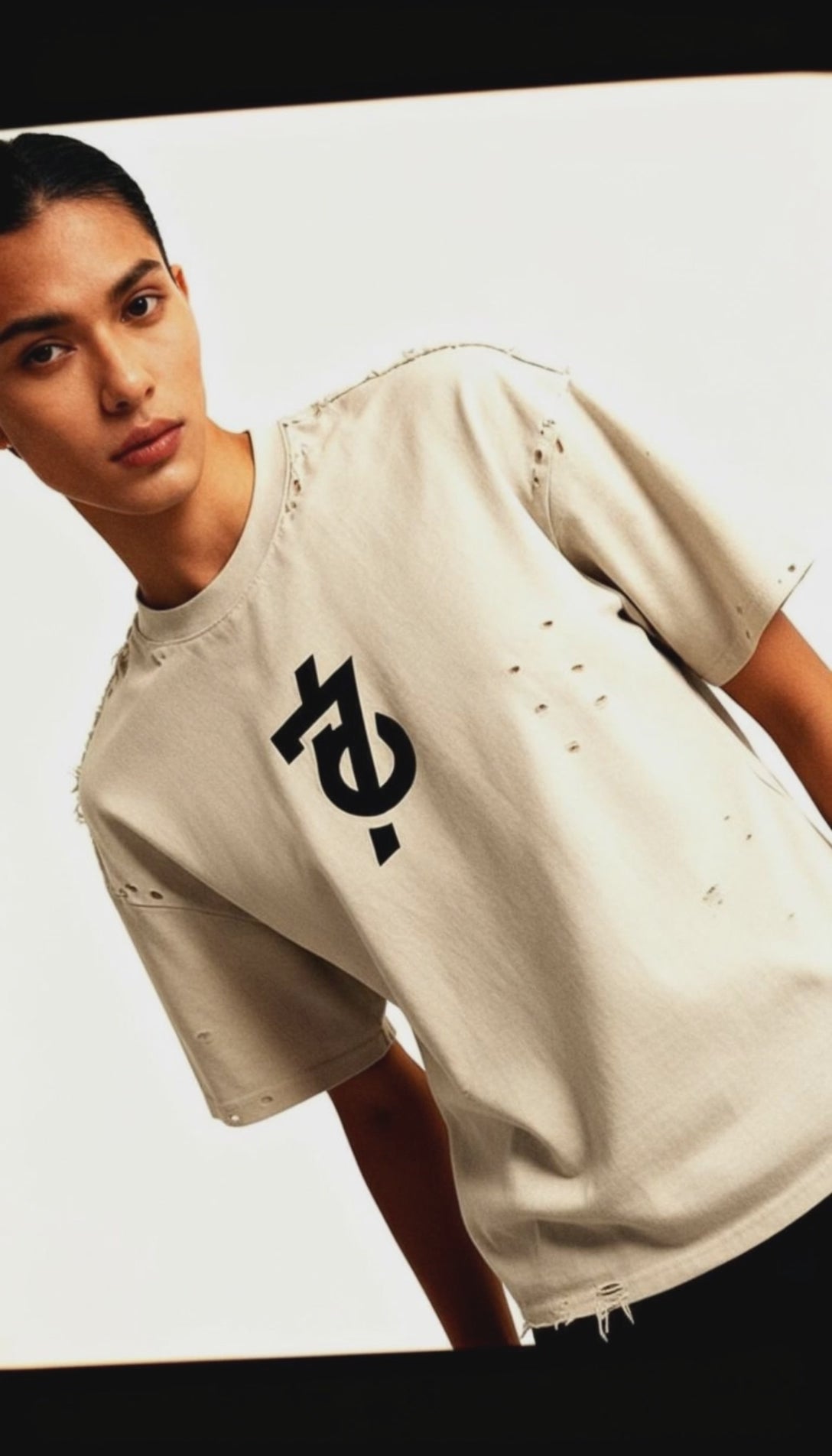 Wolvyn 67 Frayed Boxy Cotton Tee