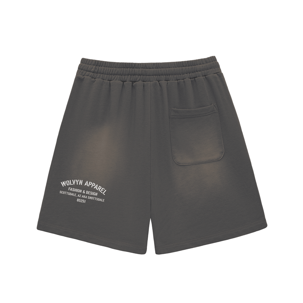 Sun Fade Raw Edge Cotton Shorts - Wolvyn Apparel