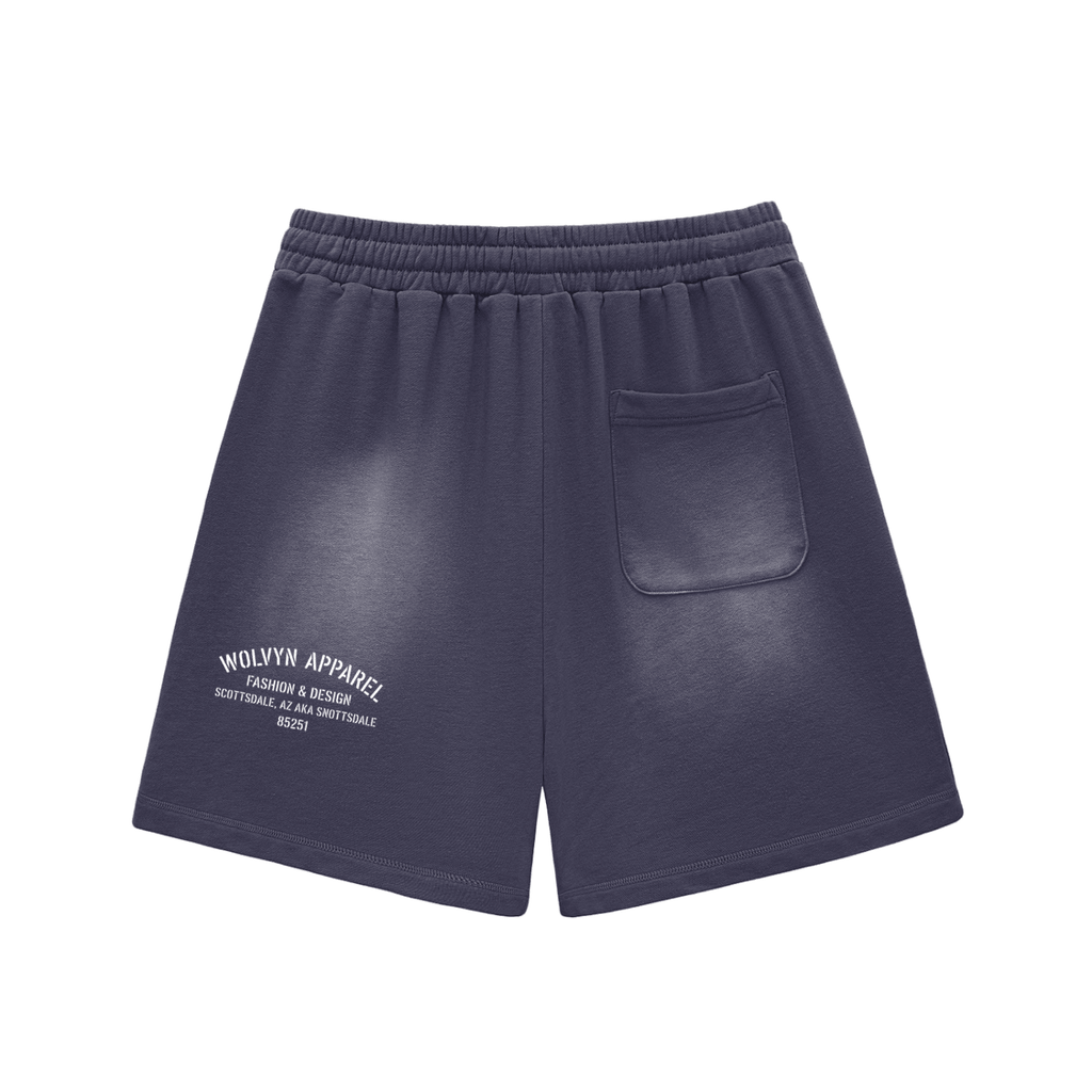 Sun Fade Raw Edge Cotton Shorts - Wolvyn Apparel