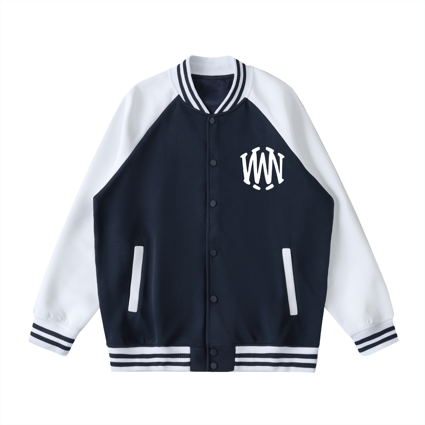 Two Tone Raglan Sleeve Varsity Jacket - Wolvyn Apparel