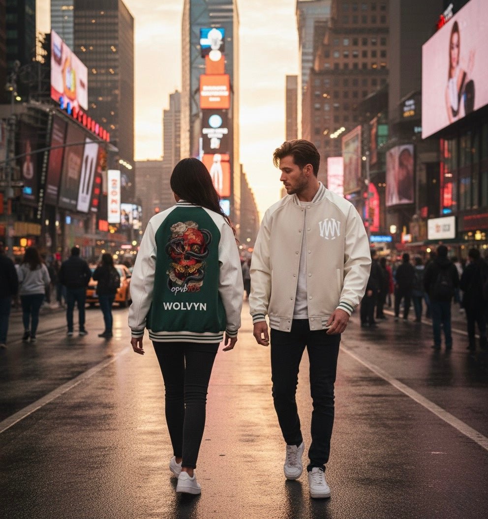 Two Tone Raglan Sleeve Varsity Jacket - Wolvyn Apparel