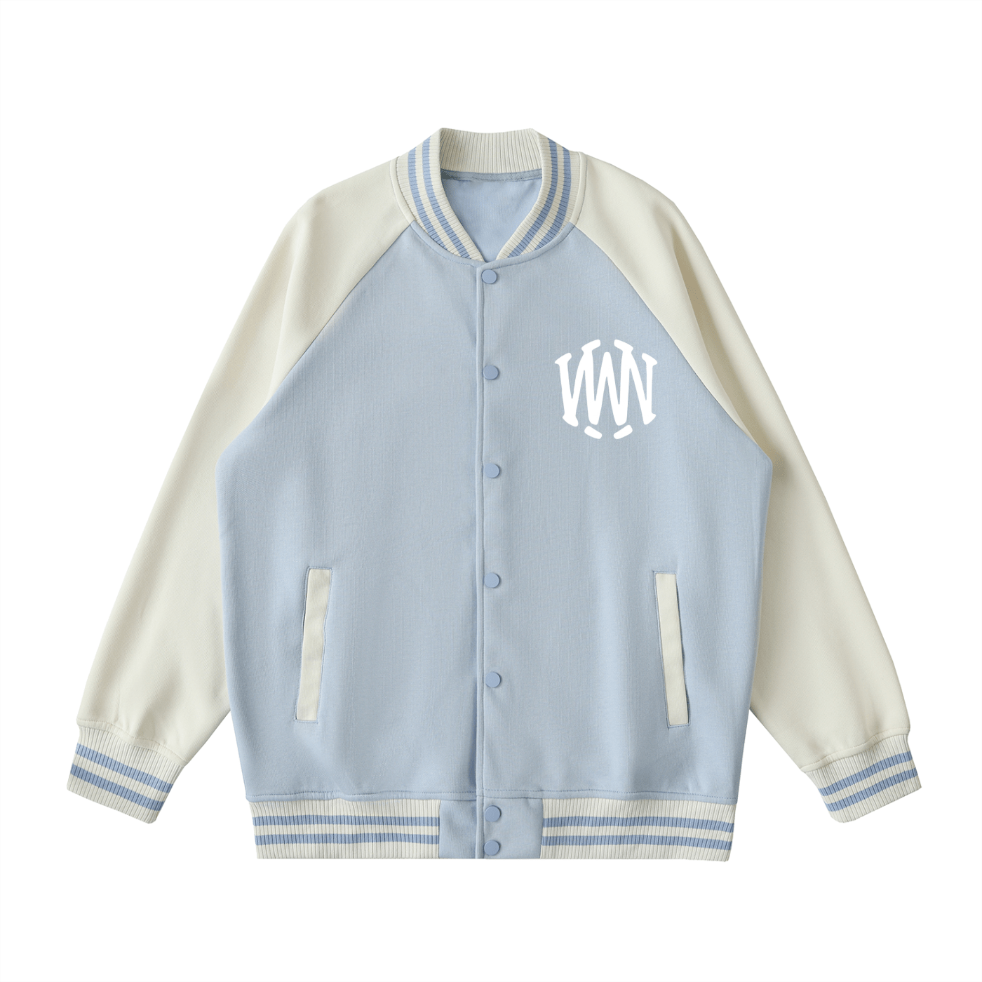 Two Tone Raglan Sleeve Varsity Jacket - Wolvyn Apparel