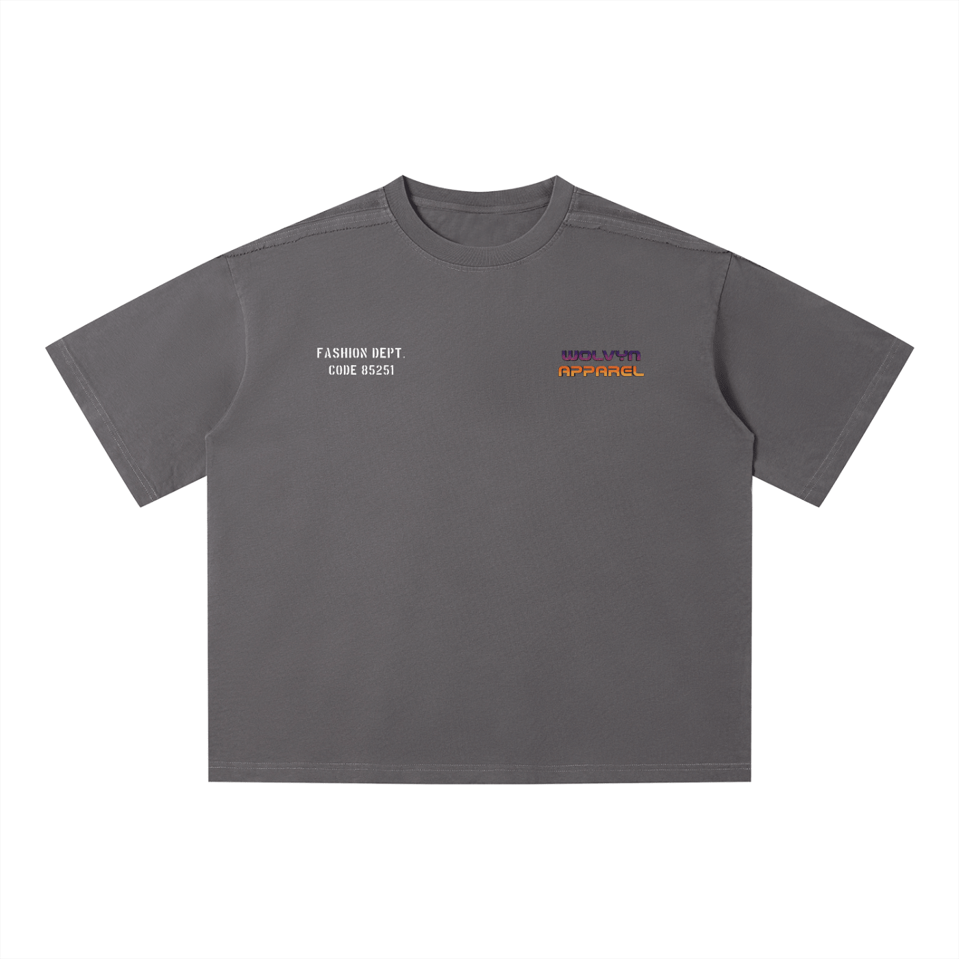 Unisex vintage wash boxy t-shirt in grey with bold graphic and text on front chest
