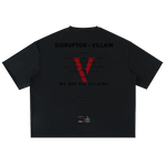 Villain by Wolvyn Apparel "Disruptor Dark Text" Washed Rolled Hem Half Sleeve T-Shirt - Wolvyn Apparel