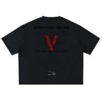 Villain by Wolvyn Apparel "Disruptor Dark Text" Washed Rolled Hem Half Sleeve T-Shirt - Wolvyn Apparel