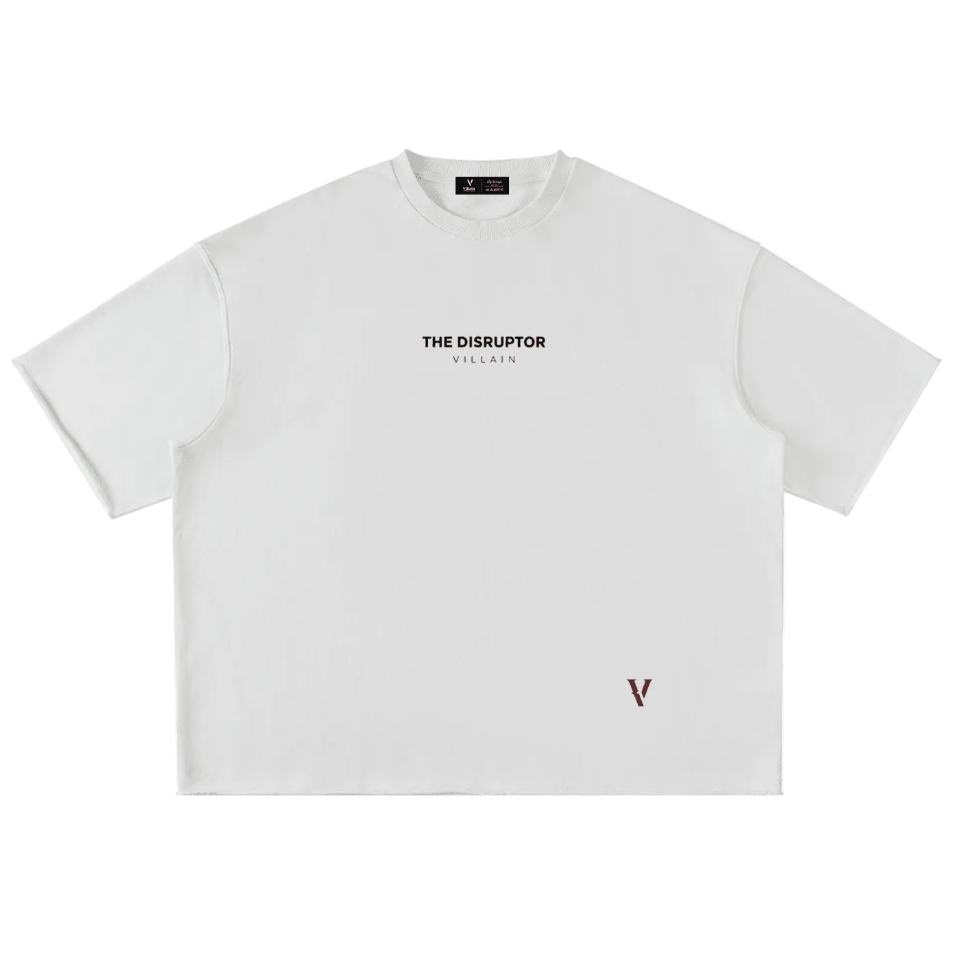 Villain by Wolvyn Apparel "Disruptor Dark Text" Washed Rolled Hem Half Sleeve T-Shirt - Wolvyn Apparel