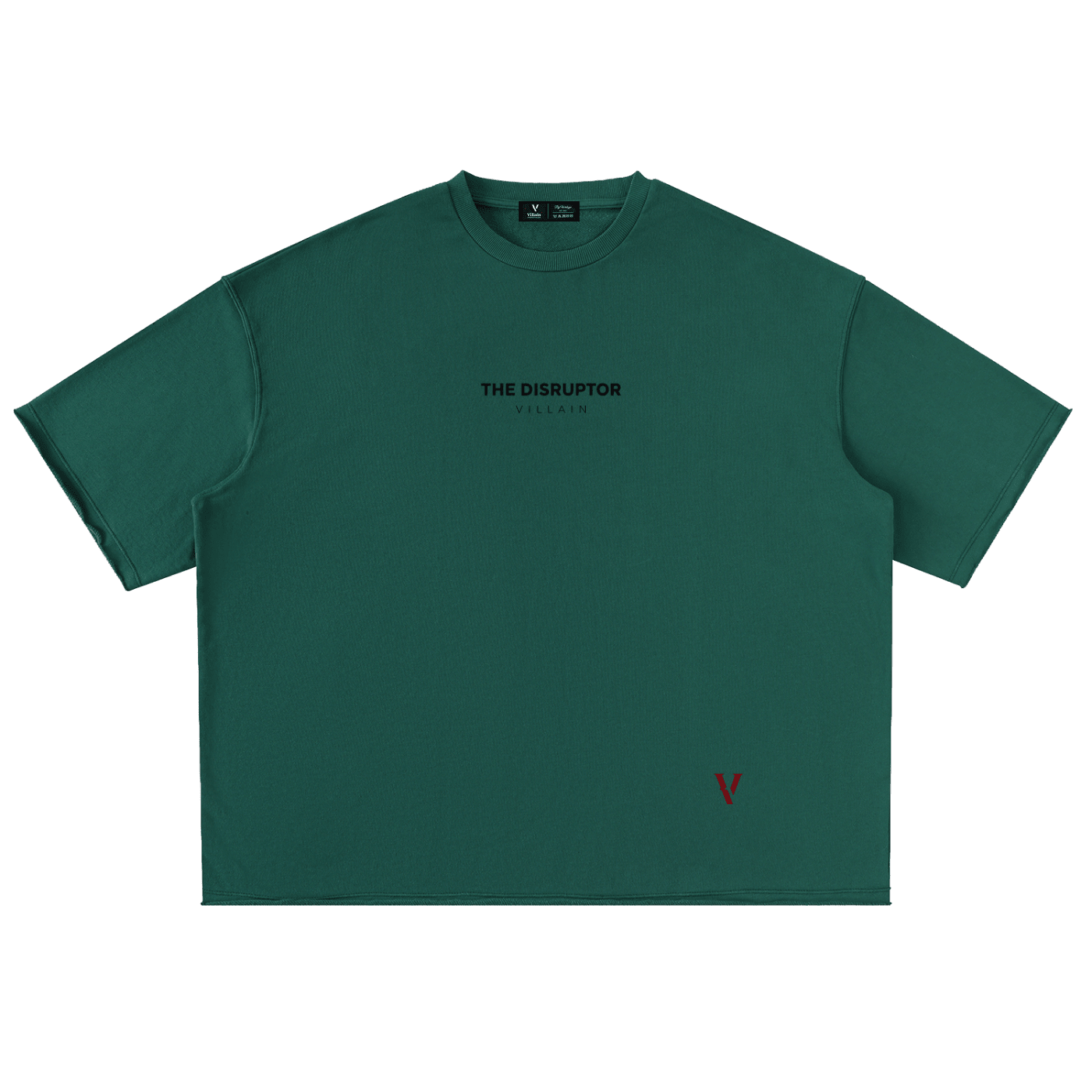 Villain by Wolvyn Apparel "Disruptor Dark Text" Washed Rolled Hem Half Sleeve T-Shirt - Wolvyn Apparel