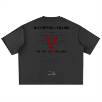 Villain by Wolvyn Apparel "Disruptor Dark Text" Washed Rolled Hem Half Sleeve T-Shirt - Wolvyn Apparel
