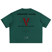 Villain by Wolvyn Apparel "Disruptor Dark Text" Washed Rolled Hem Half Sleeve T-Shirt - Wolvyn Apparel