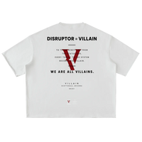 Villain by Wolvyn Apparel "Disruptor Dark Text" Washed Rolled Hem Half Sleeve T-Shirt - Wolvyn Apparel