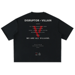 Villain by Wolvyn Apparel "Disruptor" Washed Rolled Hem Half Sleeve T-Shirt - Wolvyn Apparel