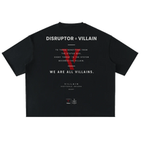 Villain by Wolvyn Apparel "Disruptor" Washed Rolled Hem Half Sleeve T-Shirt - Wolvyn Apparel