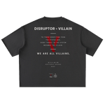 Villain by Wolvyn Apparel "Disruptor" Washed Rolled Hem Half Sleeve T-Shirt - Wolvyn Apparel