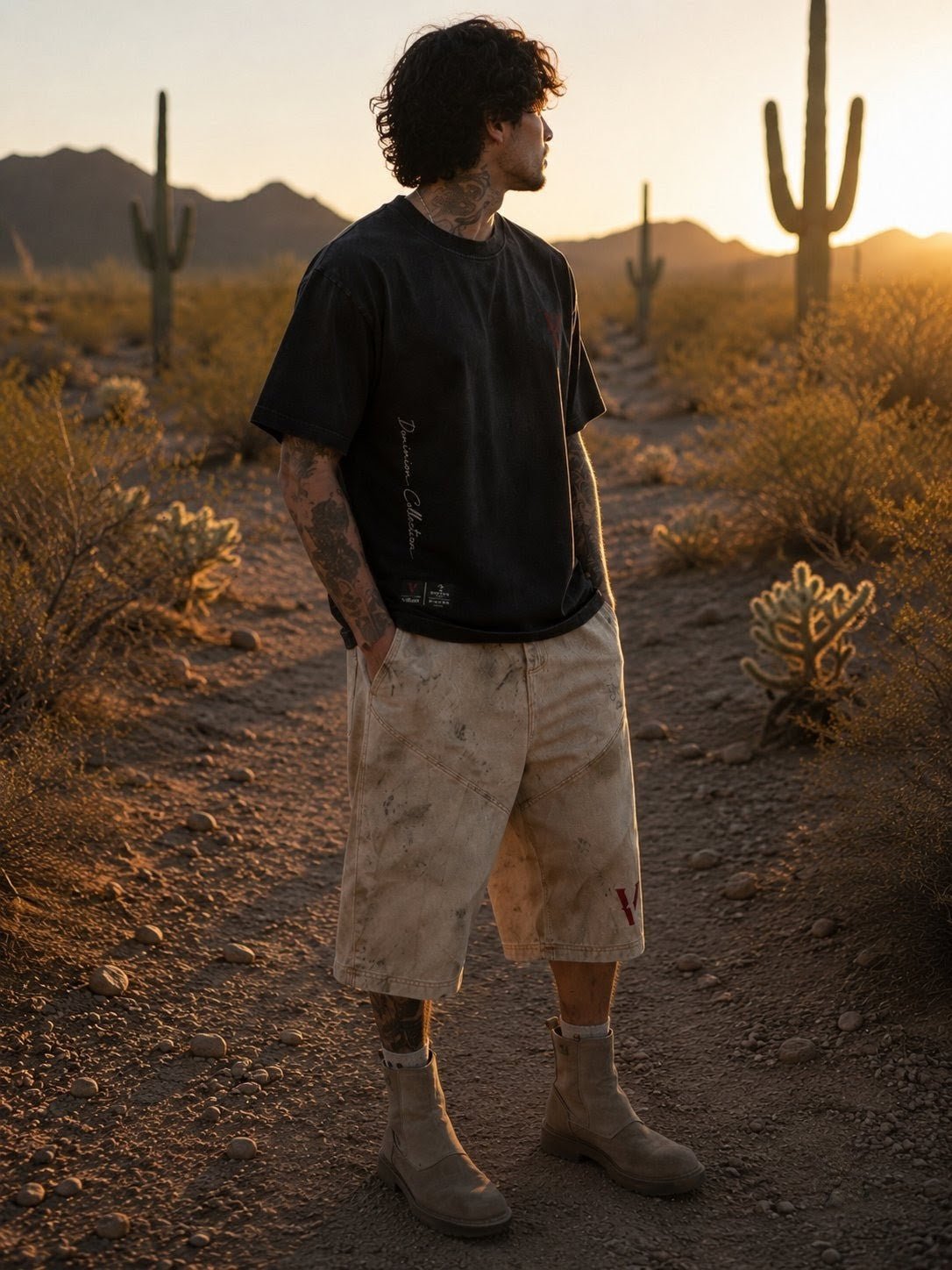 Villain by Wolvyn Apparel "Dominion 2" Left Twill Denim Print Cropped Pants - Wolvyn Apparel