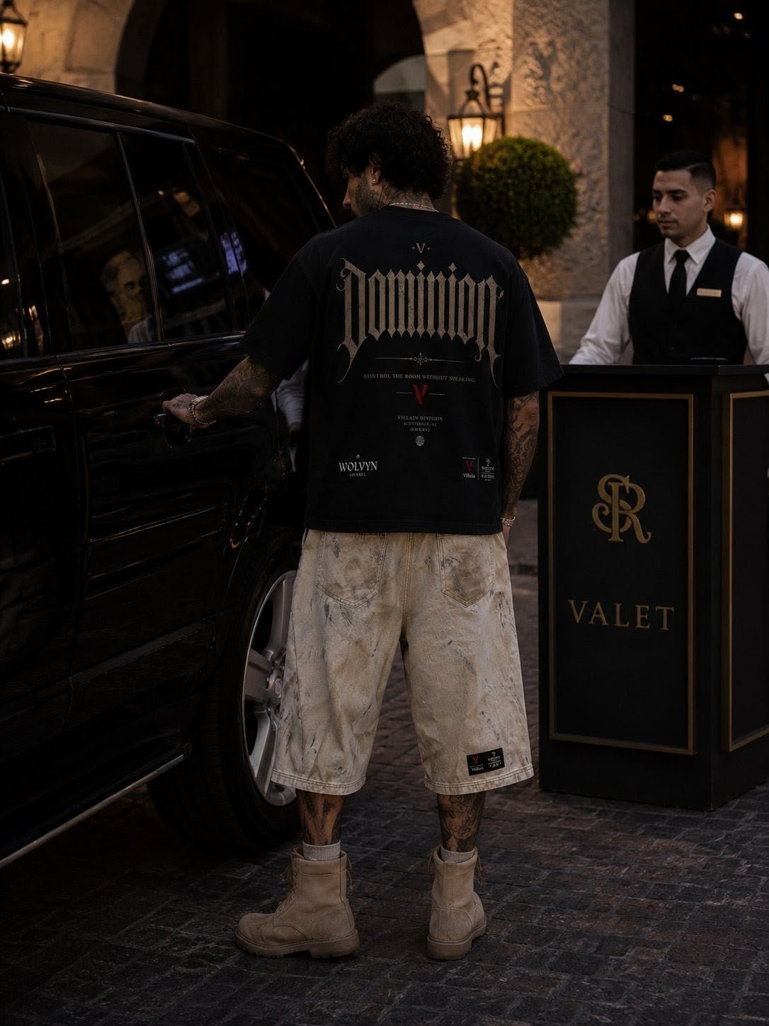 Villain by Wolvyn Apparel "Dominion 2" Left Twill Denim Print Cropped Pants - Wolvyn Apparel