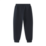 Black essential drawstring jogger sweatpants with elastic waistband and cuffed ankles