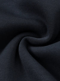 Close-up of heavyweight black jogger sweatpants fabric texture